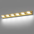 SineRise LED Modern Bathroom Vanity Light Fixtures (6-Light, 48-Inch), Brass Modern Acrylic Bathroom Wall Lighting Fixtures Over Mirror (Cool White 6000K)