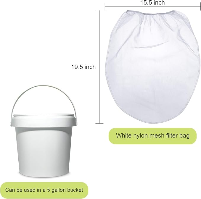 Paint Strainer Bags White Fine Mesh Filters Bag Bucket Elastic Opening Strainer - Image 3