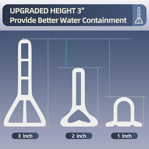 (Upgraded) BLAUESGAS 3” High Collapsible Shower Threshold Water Dam 39 Inch Shower Barrier Water Stopper Shower Water Guard Dry and Wet Separation for Bathroom Kitchen and More(3.3ft)