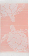 SOFE H&L | LINVIA Foutah Quick Dry Beach Towel Pack of 2 (35” x 70”) CARETTA - Coral | Lightweight, Premium, Fade Resistant, Durable | Travel Towel, Turkish Beach Towel with Shoulder Strap