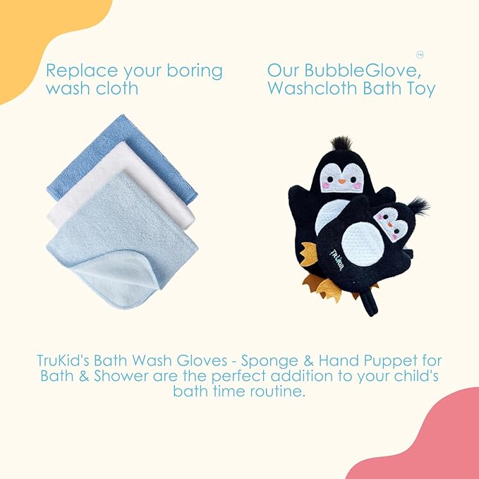TruKid Strawberry Bubble Podz & BubbleGlove Set – Bubble Bath Pods with 2 Wash Gloves for Kids and Toddlers