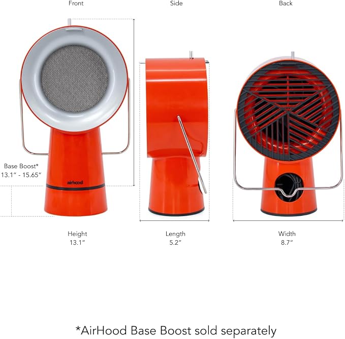 AirHood Wired Range Hood Portable Kitchen Exhaust Fan, Cadmium Orange | Dual - Image 8
