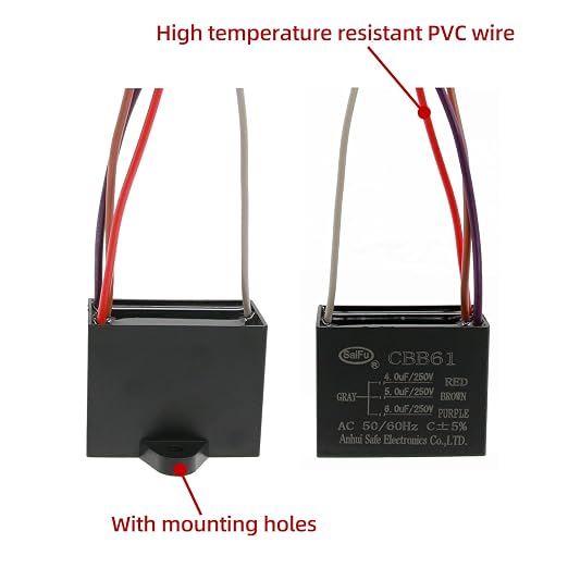 CBB61 Capacitor 4uf+5uf+6uf 250V AC Ceiling Fan 4 Wire 50/60Hz - Image 3