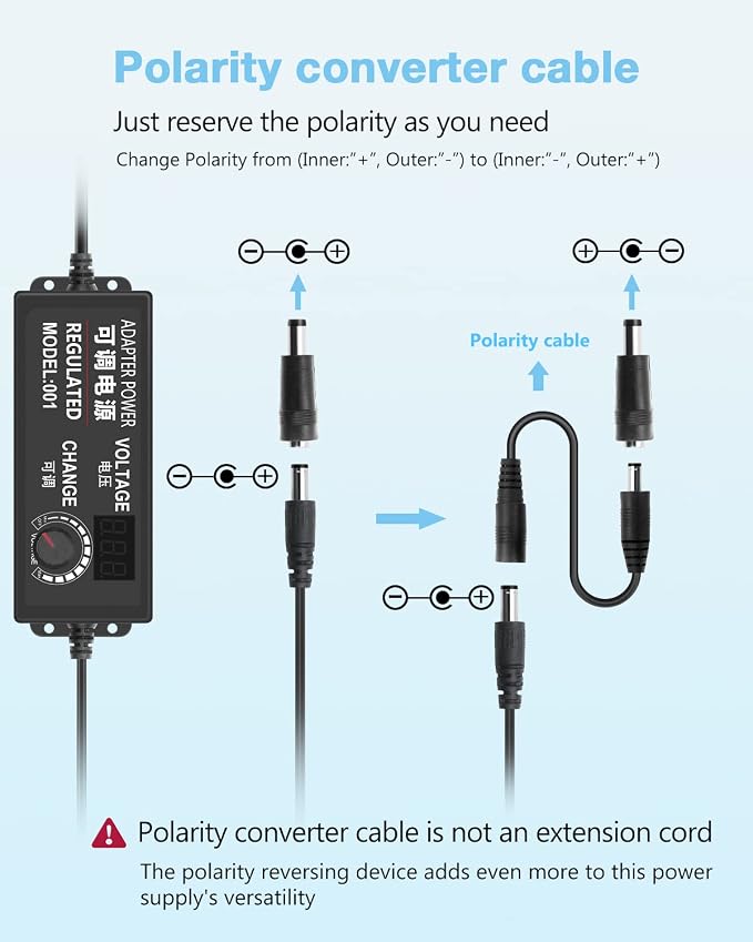 Aclorol Universal AC Adapter 3V-24V 3A 72W Adjustable Power Supply DC 3V 5V 6V - Image 4