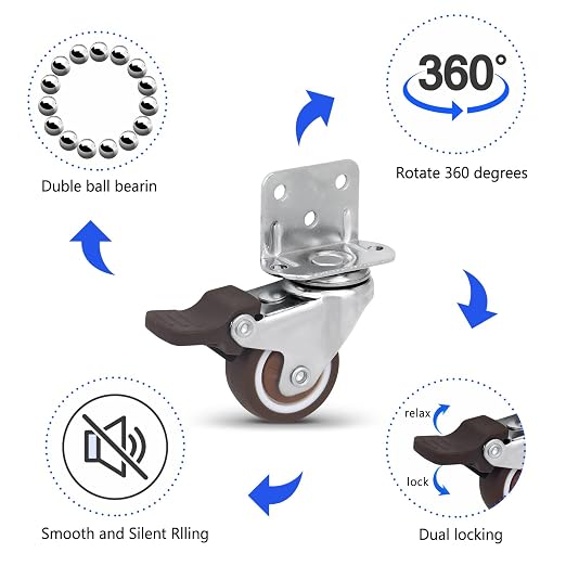Side Mount Casters Set of 4 - Image 5
