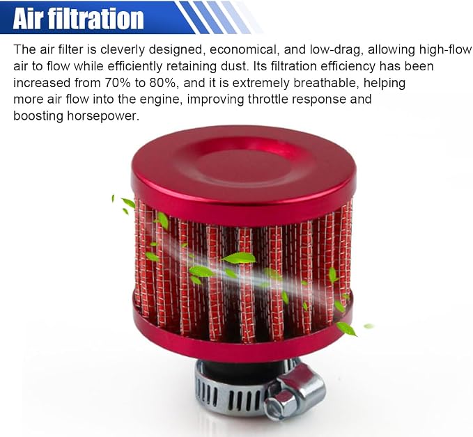 ZIMISI 0.47"/12mm Car Cold Air Intake Filter, Round Tapered Car Valve Cover - Image 4