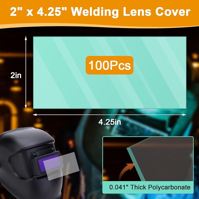 100PCS Welding Helmet Replacement Lens, Fits Most Standard Welding Helmets - Image 3