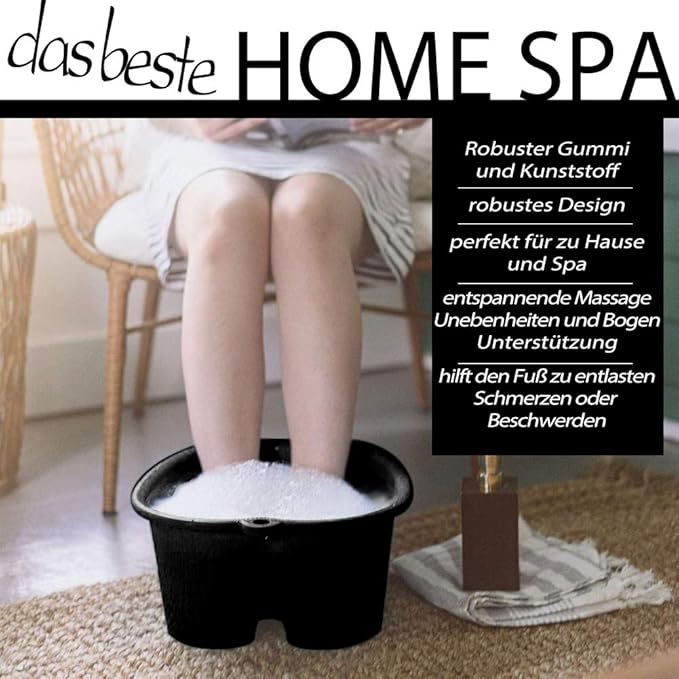 Foot Soaking Bath Basin, Large Size Feet Massager Tub, At Home Spa Pedicure Treatment (FBBlack3)