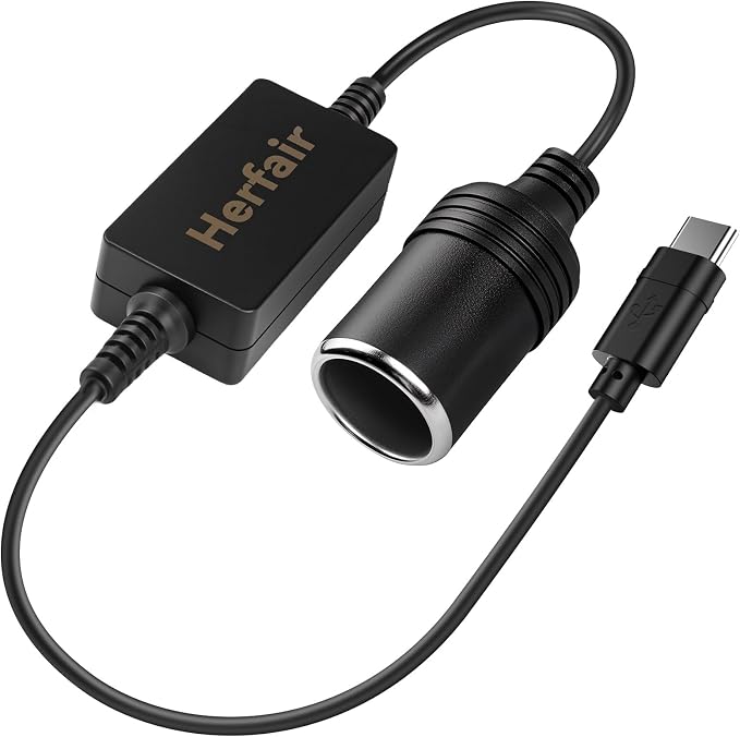 USB C Male to 12V Car Cigarette Lighter Socket Female Converter Adapter Power - Image 9
