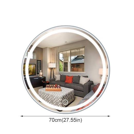 Bathroom Mirror Round Waterproof LED Bathroom Wall Makeup Mirrors - Image 3