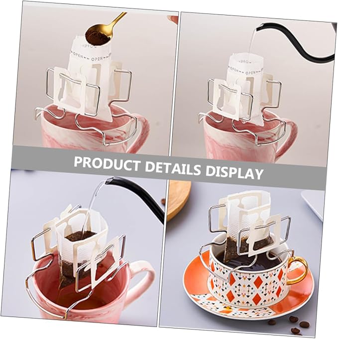 Garneck Hanging Ear Coffee Dripper Stand Portable Stainless Steel Filter Holder - Image 3
