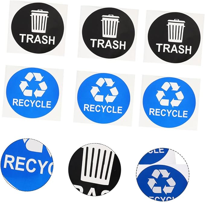 8pcs Trash Can Bathroom Labels Waste Sorting Stickers Garbage Classification - Image 4