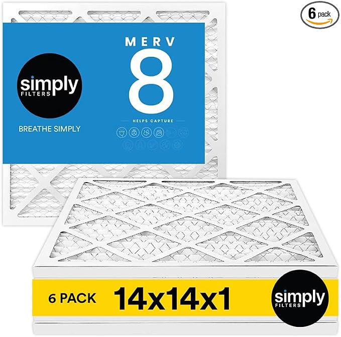 Simply 14x14x1 Air Filter, MERV 8, 6 Pack, by SimplyFilters
