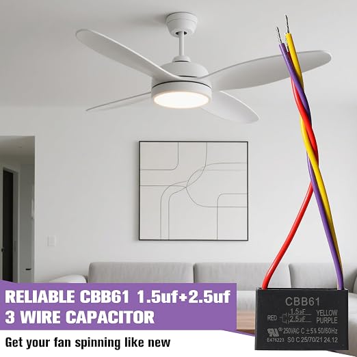 Podoy CBB61 Ceiling Fan Capacitor .+. Compatible - Image 7