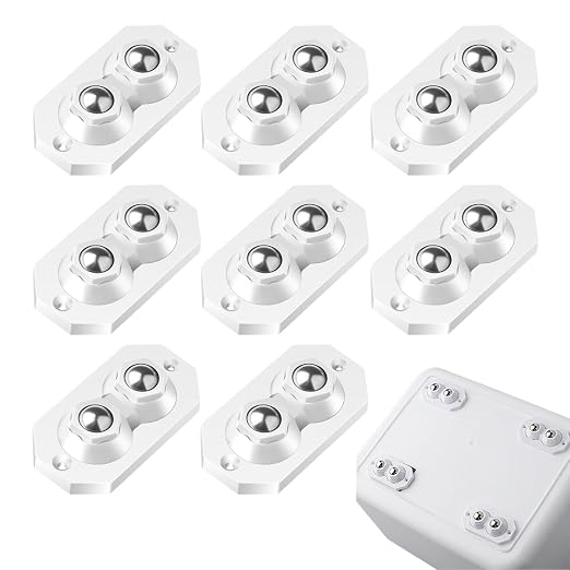 12 Pcs Self Adhesive Caster Wheels Stainless Steel 360° Swivel Low-Profile by YSKmanhuo