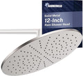 HammerHead Showers® Solid Metal 12 Inch Rainfall Shower Head, Large Rain Shower Head, 2.5 GPM High Flow Shower Head Optimized for Pressure, Wall-Mounted or Ceiling Rain Shower Head, Brushed Nickel