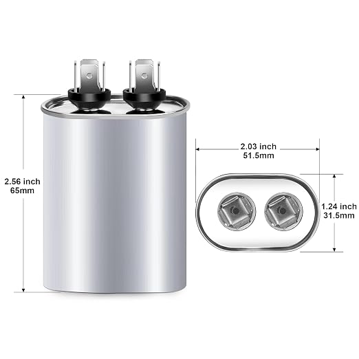 15 uF MFD Capacitor ±6%, 370/440 VAC CBB65 Round Run Capacitor, Single Run - Image 2