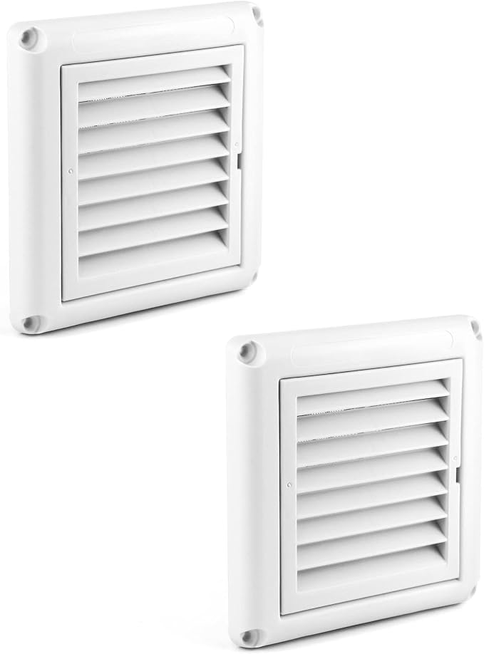 QWORK Air Vent ABS Louver Grille Cover, 2 Pack 4" Square Covers - Image 7