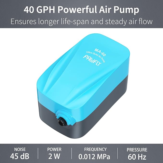 Pawfly Aquarium Compact Air Pump 15-40 GPH Quiet Oxygen Pump - Image 5