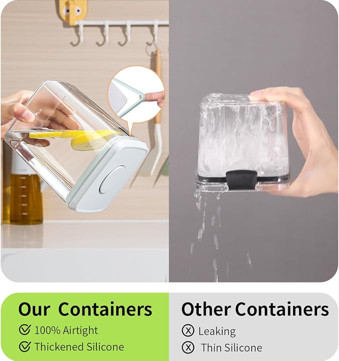 Pop Food Storage Containers Set, One Button Opening BPA-Free Food Containers - Image 3