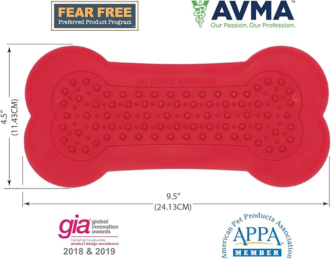 Lick Lick Pad Dog Accessories | Pet Shower Attachment | Dog Peanut Butter Lick Pad | Dog Bathing Station | Dog Bathing Supplies | Veterinarian Used | Suction to Wall | Large (Large - 2 Pack, Red)