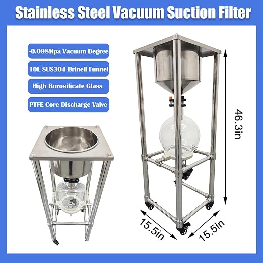 10L Vacuum Buchner Funnel Filtering Kit Glass Vacuum Suction Filter - Image 2