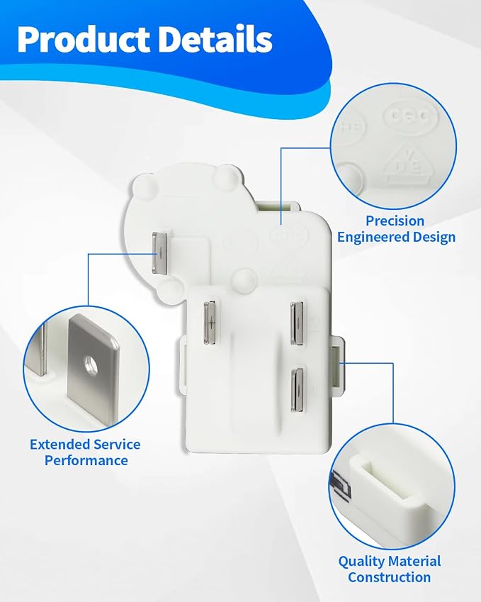 4Pin Refrigerator Over Load Protector Compressor PTC Starter Relay, Freezer - Image 3