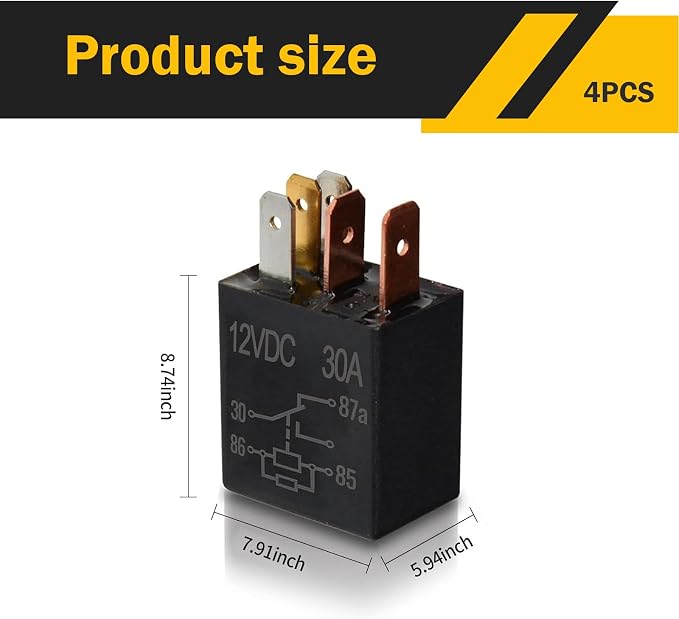 2 PCS 5 Pin Relay, DC 12 V 30 A Multi-Purpose Oil Pump Air Conditioning Fan - Image 2