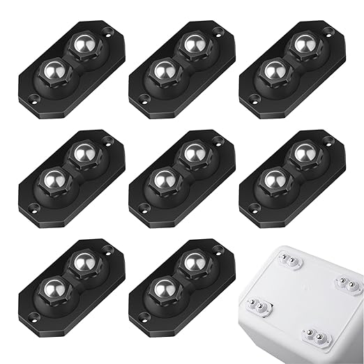 12 Pcs Self Adhesive Caster Wheels Stainless Steel 360° Swivel Low-Profile by YSKmanhuo