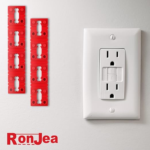 Outlet Spacers for Electrical Box, RonJea 96 PCS Switch and Receptacle Spacers for Loose Outlet Plug Fix, Electrical Extender Outlet Shims Light Switch Spacer