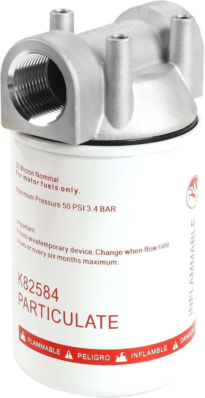 High Flow Fuel Filter, 1” NPT 30 Micronn Spin-on Cartridge Style Compatible by Dtomi