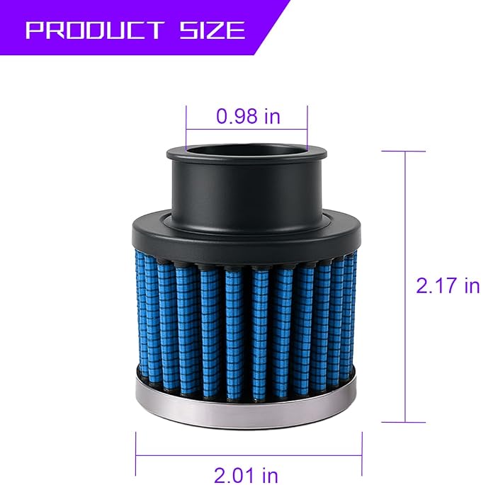 Zpana Car Air Intake Filter, Hight Flow Performance Auto Crankcase Breather - Image 2