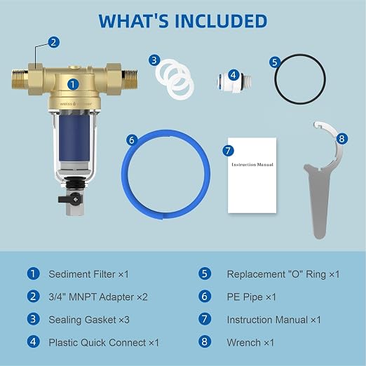 40 Micron Disc Spin Down Sediment Filter, Reusable ＆ Anti-Clog Whole House - Image 9