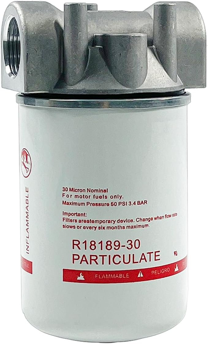1 Inch NPT Fuel Tank Filter Kit, High Flow Fuel Filter 25 GPM 30 Micron Spin-on by LLANNDER