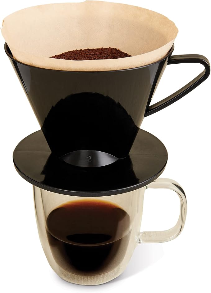 Fino Pour-Over Coffee Brewing Filter Cone, Number 2-Size, Brews 2 to 6-Cups - Image 2