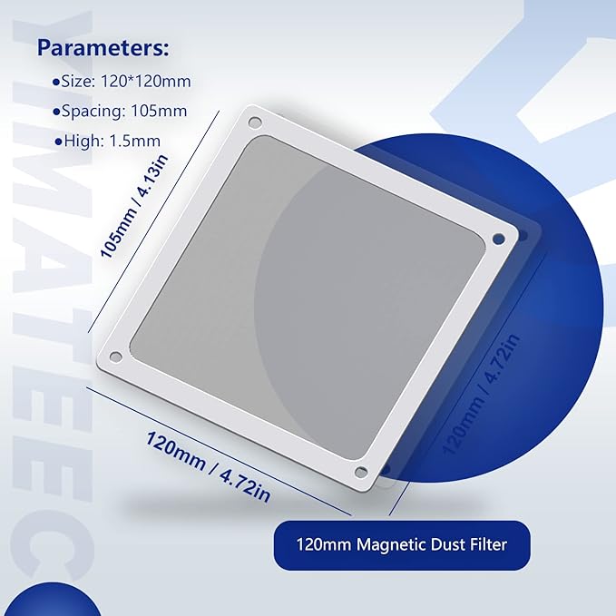 Dust Filter PC 120mm for Computer Cooler/PSU/Routers Nylon 80 Mesh, Magnetic - Image 4