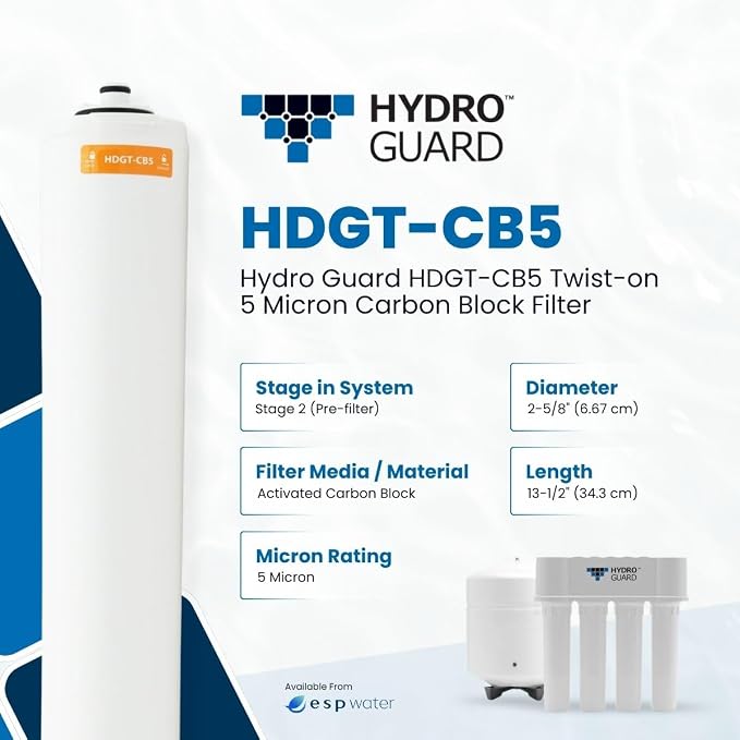 Hydro Guard HDGT-CB5 Twist Carbon Block Replacement Filter, 5 Micron, Activated - Image 4