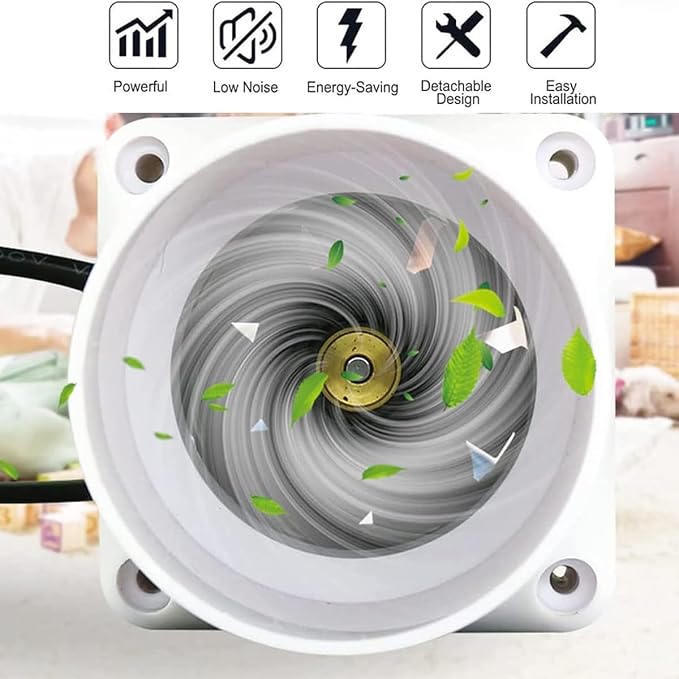 1-1/2 inch 40 mm Inline Duct Fan, 6W 22 CFM Ventilation System High Efficiency - Image 3