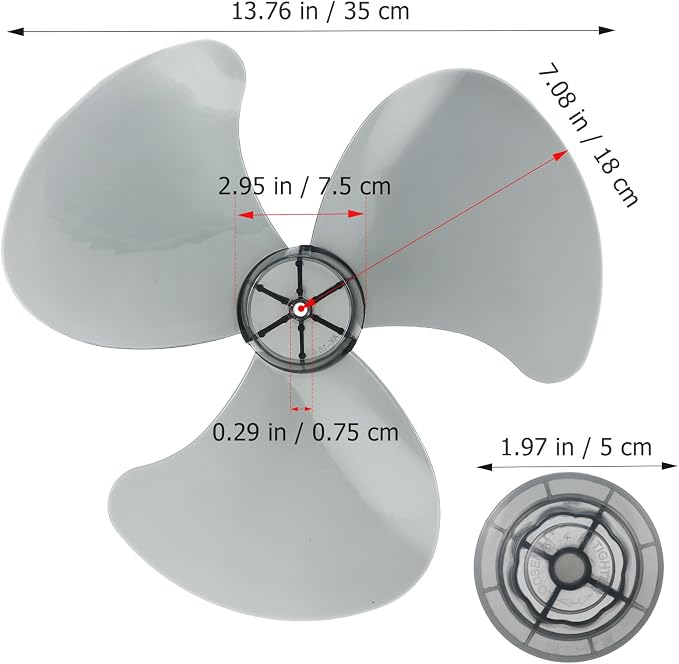 Ipetboom Fan Blades Replacement - 14in Plastic Standing Fan Blade 3 Leaves - - Image 2