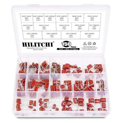 Hilitchi 150-Pcs CBB Metallized Polypropylene Film Capacitors Assortment Kit - Image 3