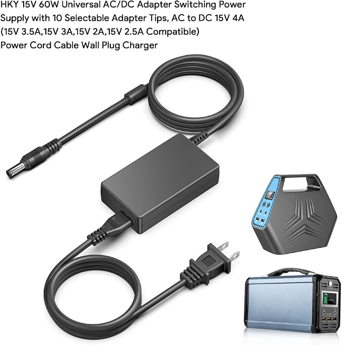HKY 15V 60W Universal AC/DC Adapter Switching Power Supply - Image 3