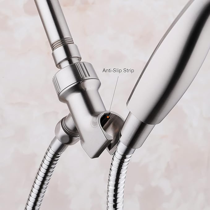 2PCS Universal Handheld Shower Head Holder - Adjustable Arm Mount Bracket With Brass Swivel Ball, Stand - Brushed Nickel