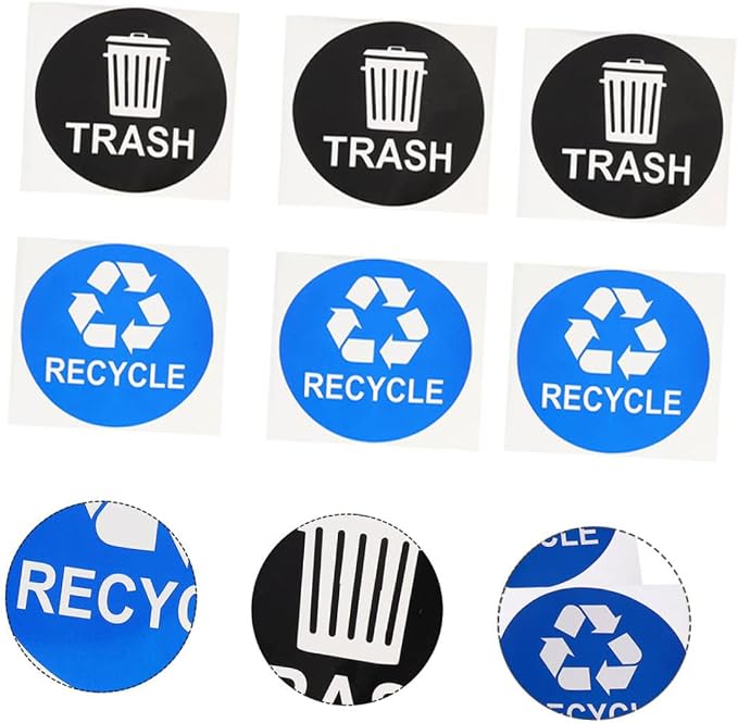 8pcs Trash Can Stickers for Easy Waste Sorting Self-Adhesive Rubbish Bin Labels - Image 4