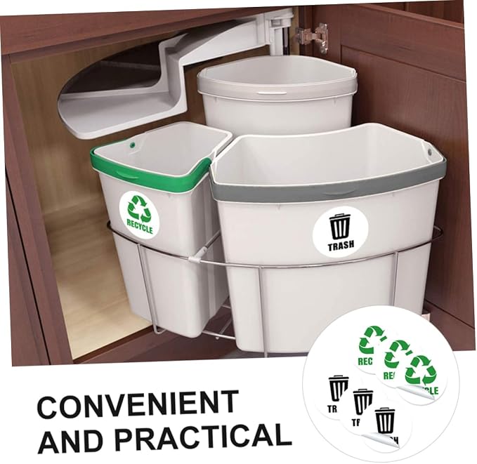 Removable Garbage Can Labels Waste Sorting Stickers Bathroom Trash Bin Combo - Image 7
