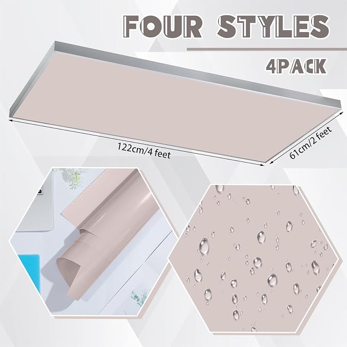 Amylove 4 Pcs Fluorescent Light Covers Classroom Ceiling Panels Light Filters - Image 2