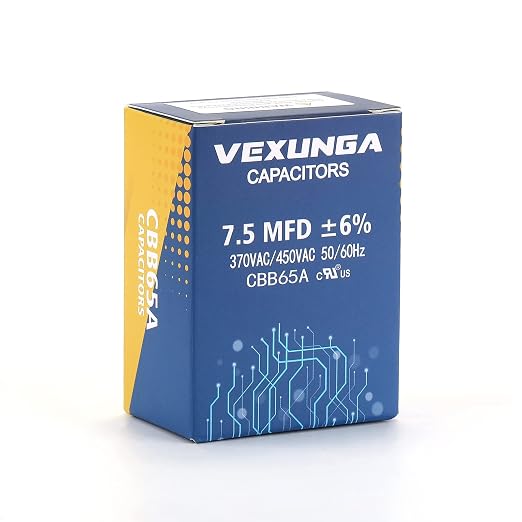 VEXUNGA 7.5uF 370/440VAC 50/60Hz CBB65 CBB65A Oval Run Start Capacitor 7.5 MFD - Image 4