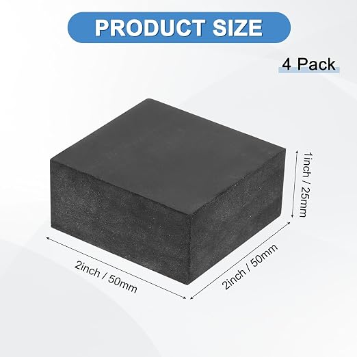 M METERXITY 4-Pack Rubber Anti Vibration Pads 2" Non-Slip Square Vibration - Image 3