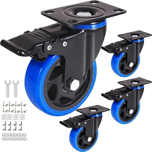 4" Caster Wheels Set of 4, Heavy Duty Casters by ENYKE