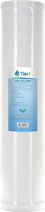 Tier1 25 Micron 20 x 4.5 Water Filter | Whole House Radial Flow Carbon Filter by Tier1