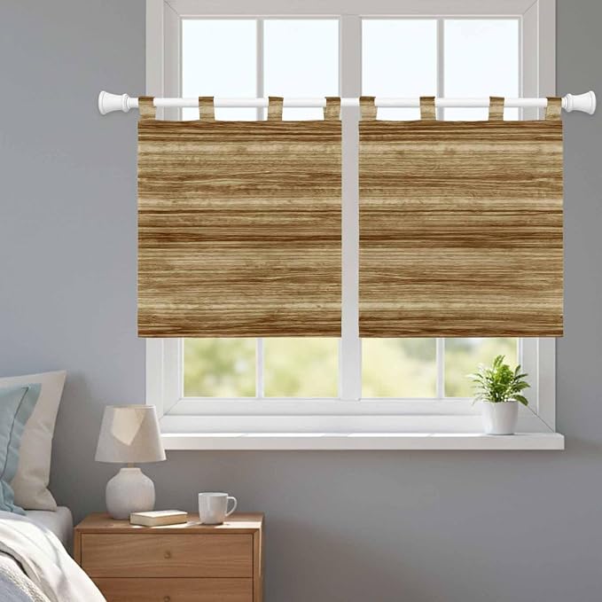 Vintage Western Kitchen Curtains 24 Inch Length, Small Window Curtains Tab Top - Image 9